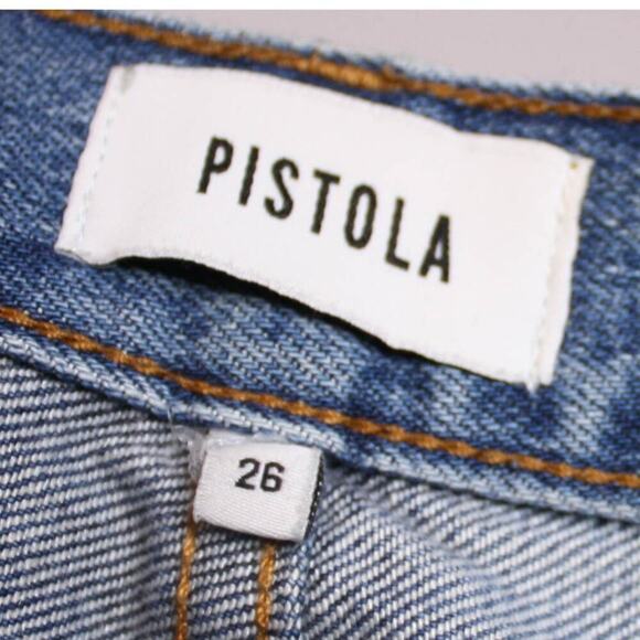 Pistola Charlie High Rise Distressed Jeans Medium Wash Button Fly 26 - Picture 4 of 5